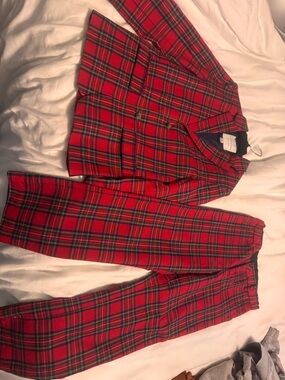 Janie and Jack Red Plaid Matching Set